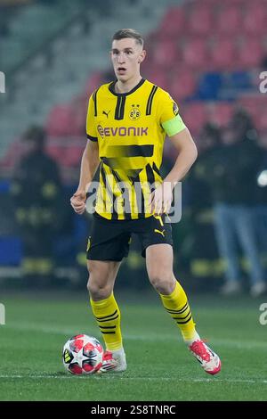Nico Schlotterbeck von Borussia Dortmund während des MD7-Spiels der UEFA Champions League 2024/25 zwischen Bologna FC und Borussia Dortmund im Stadio Renato Dall’Ara am 21. Januar 2025 in Bologna, Italien. Stockfoto