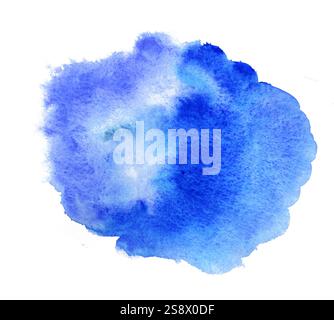 Hellblaues Aquarell mit weichen Verläufen und künstlerischer Textur. Perfekt für Hintergründe, Grafikdesign, Einladungen, Poster und digitale Projekte Stockfoto