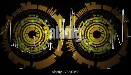 Bild der digitalen Datenverarbeitung über Scans Stockfoto