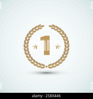 Illustration der Logo-Icon-Designvorlage Nummer eins Stock Vektor