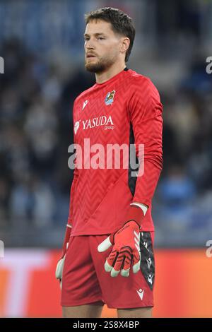 Rom, Latium. Januar 2025. Alejandro Remiro von Real Sociedad während der Qualifikationsrunde der Europa League - Spiel im siebten Legs zwischen SS Lazio und Real Sociedad im Olympiastadion, Italien, 23. Januar 2025. Gutschrift: massimo insabato/Alamy Live News Stockfoto