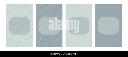 Vektorsatz abstrakter kreativer Vorlagen in minimalem, trendigem Stil für Geschichten aus sozialen Medien Stock Vektor
