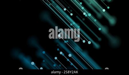 Leuchtend blauer abstrakter futuristischer Hightech-Hintergrund. Vektordesign für verschwommene Verbindungsschaltungen Stock Vektor