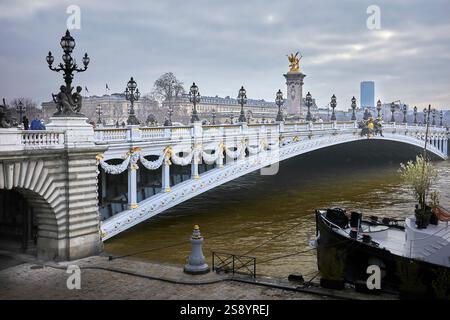 Pont Alexandre III. Über die seine, Paris, Frankreich. Stockfoto