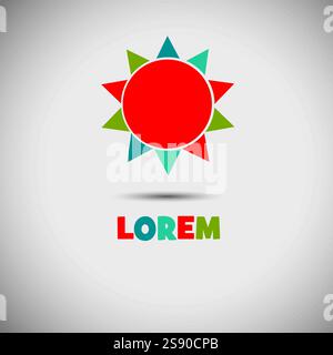 Logo Sonne handgezeichnet. Nicht AI, Vektorillustration Stock Vektor