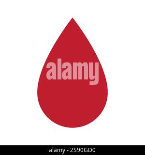 Rote Bluttropfen Symbol flache Vektorillustration Stock Vektor
