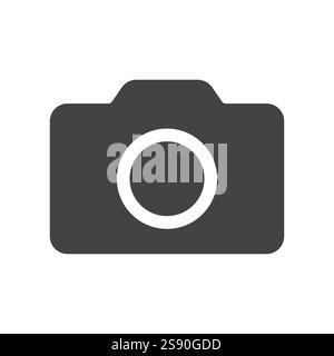 Symbol für Kamerafotografie flacher Vektor auf weißem Hintergrund Stock Vektor