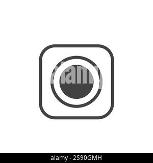 Liniensymbol quadratische Armaturenbrettkamera isoliert auf weißem Hintergrund Stock Vektor