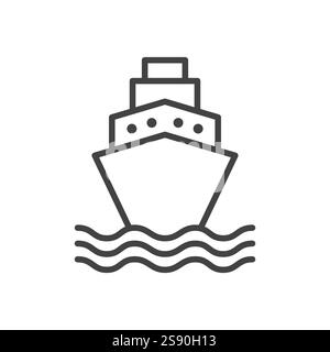 Line Icon Schiff Yacht isoliert auf weißem Hintergrund Stock Vektor
