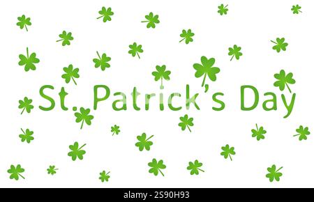 Happy St Patricks Day Text mit Shamrock Blatt grüne Design Vektor Illustration Stock Vektor