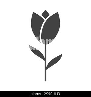 tulpe Blume Frühling Symbol Design Vektor isoliert auf weißem Hintergrund Stock Vektor
