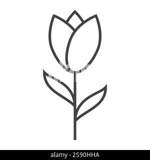 Linie Symbol Blume Frühling Design Vektor Illustration Stock Vektor
