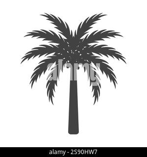 Datum Palmensymbol Symbol flache Vektorillustration Stock Vektor
