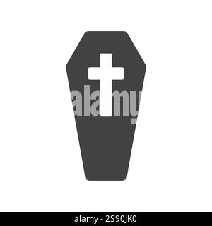 Schwarze Grabstein-Symbol flache Vektor-Illustration Stock Vektor