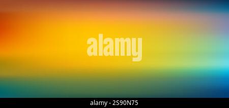 Abstrakter, verschwommener Hintergrund in warmen, lebendigen Farben, modernen Designs. Vektorabbildung eines unscharfen Verlaufshintergrunds orange, gelb und b Stock Vektor