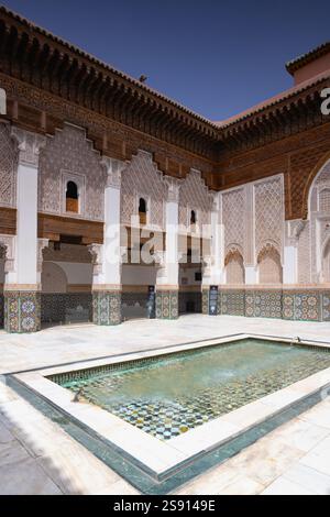 Die Ben Youssef Medersa ist eine islamische Hochschule in Marra Stockfoto