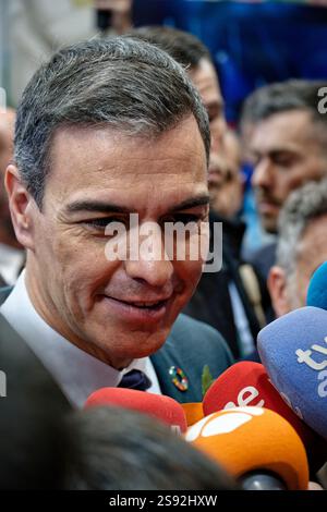 Madrid, Spanien. Januar 2025. FITUR die Internationale Tourismusmesse Spaniens 2025. Pedro Sanchez Perez-Castejon, derzeit Präsident der spanischen Regierung. IFEMA, Madrid, Spanien. Quelle: EnriquePSans/Alamy Live News Stockfoto