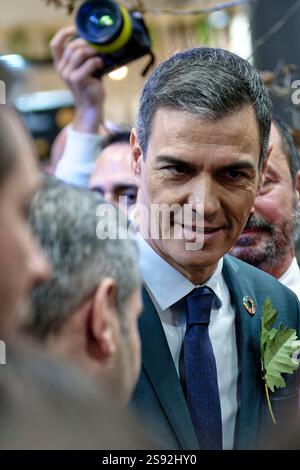 Madrid, Spanien. Januar 2025. FITUR die Internationale Tourismusmesse Spaniens 2025. Pedro Sanchez Perez-Castejon, derzeit Präsident der spanischen Regierung. IFEMA, Madrid, Spanien. Quelle: EnriquePSans/Alamy Live News Stockfoto