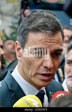 Madrid, Spanien. Januar 2025. FITUR die Internationale Tourismusmesse Spaniens 2025. Pedro Sanchez Perez-Castejon, derzeit Präsident der spanischen Regierung. IFEMA, Madrid, Spanien. Quelle: EnriquePSans/Alamy Live News Stockfoto