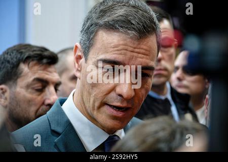 Madrid, Spanien. Januar 2025. FITUR die Internationale Tourismusmesse Spaniens 2025. Pedro Sanchez Perez-Castejon, derzeit Präsident der spanischen Regierung. IFEMA, Madrid, Spanien. Quelle: EnriquePSans/Alamy Live News Stockfoto