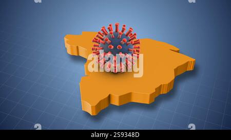 Humane Metapneumovirusfälle, die über Regionen in Grönland aufsteigen Stockfoto