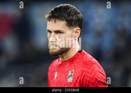 Alejandro (Alex) REMIRO von Real Sociedad während des Fußballspiels der UEFA Europa League, League Phase MD7 zwischen SS Lazio und Real Sociedad am 23. Januar 2025 im Stadio Olimpico in Rom Stockfoto