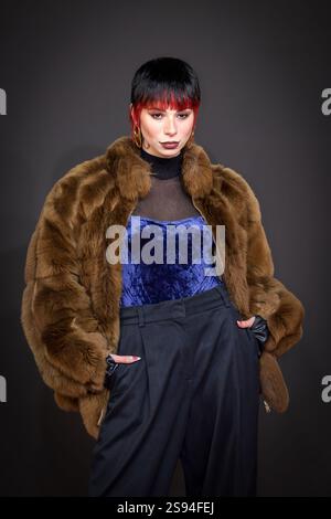 Rom, Italien - 17. Januar 2025: Der italienische Tiktoker Jasmin Zangarelli während der italienischen Premiere des Films „A Complete Unknown“ von James Mangold im Auditorium Parco della Musica. Stockfoto