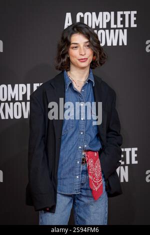 Rom, Italien - 17. Januar 2025: Die italienische Schauspielerin Lea Gavino während der italienischen Premiere des Films „A Complete Unknown“ von James Mangold im Auditorium Parco della Musica. Stockfoto