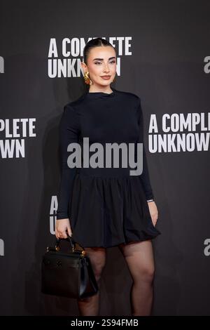 Rom, Italien - 17. Januar 2025: Italienische Make-up-Künstlerin Martina Trinca während der italienischen Premiere des Films „A Complete Unknown“ von James Mangold im Auditorium Parco della Musica. Stockfoto