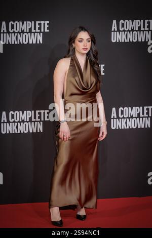 Italienische Premiere des Films A Complete Unknown. Rom, Italien - 17. Januar 2025: Die italienische Schauspielerin Giulia Roberto während der italienischen Premiere des Films A Complete Unknown von James Mangold im Auditorium Parco della Musica. Rom RM Italien Copyright: XGennaroxLeonardix Stockfoto