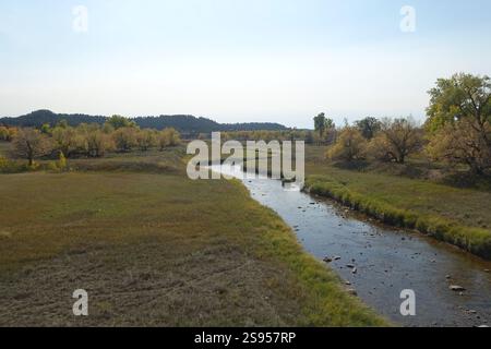 Der Blick vom Wanderweg, der um den Devils Tower in Wyoming führt Stockfoto
