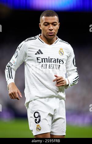 MADRID, SPANIEN - 22. JANUAR: Kylian Mbappe von Real Madrid während des Spiels der UEFA Champions League 2024/25 Phase MD7 zwischen Real Madrid CF und FC Stockfoto