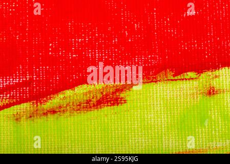 Zeitgenössische abstrakte Acrylmalerei im Hintergrund. Handgemalte Textur. Acrylfarbe auf Leinwand. Abstrakter Kunsthintergrund. Mehrfarbiger Hintergrund. Stockfoto