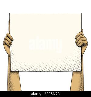 Hand hebt ein Schild auf Stock Vektor