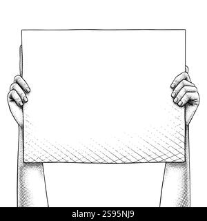 Hand hebt ein Schild an Stock Vektor