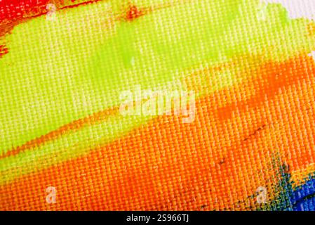 Zeitgenössische abstrakte Acrylmalerei im Hintergrund. Handgemalte Textur. Acrylfarbe auf Leinwand. Abstrakter Kunsthintergrund. Mehrfarbiger Hintergrund. Mo Stockfoto