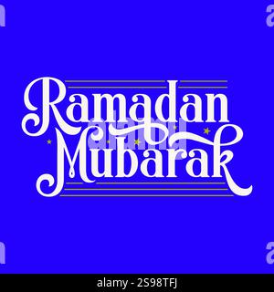 Ramadan Mubarak Kalligraphie-Grußkarte. Poster, Banner, Vorlage. Ramadan-Logo, Aufkleber, Etikett, Anhänger. Vektor Stock Vektor