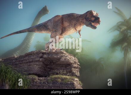 Tyrannosaurus. Dies ist eine 3D-Darstellung Stockfoto