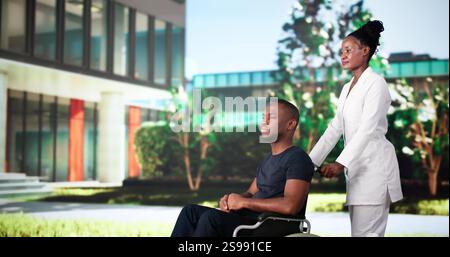 Gesundheitsfürsorge Arzt Und Glücklicher Männlicher Patient Stockfoto