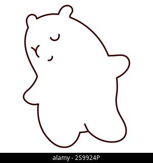 Kawaii süße Umrisse Capybara. Farbzeichnung der Seitenlinie. Stock Vektor