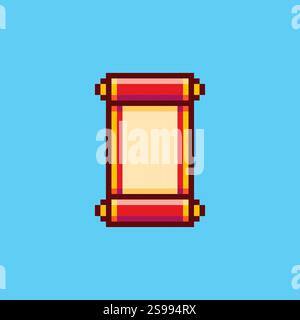 Pixel Art Chinese Scroll Spiel Asset Design Stock Vektor