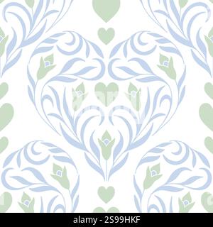 Nahtloses Muster mit Herzen in Blumenpastellfarben Stock Vektor