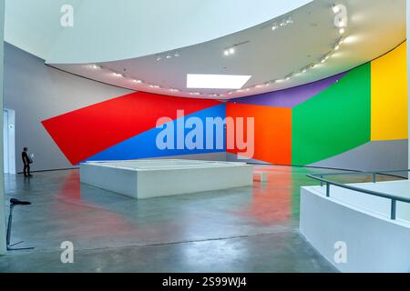 SOL LEWITT, 1928-2007, Wandzeichnung #831 (Geometrische Formen), 1997, Guggenheim Museum, Bilbao, Baskenland, Spanien Stockfoto