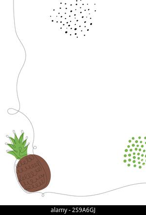 Hintergrund der kontinuierlichen Linie der Ananas. Eine einzige Linie Bio gesunde Lebensmittel Konzept. Minimalistisch modernes Grafikdesign Stock Vektor
