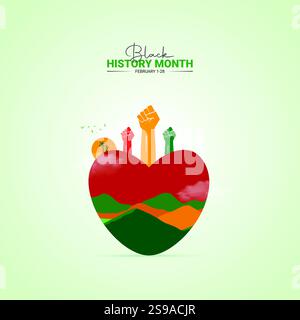 Black History Month kreatives Design für Poster-Vektor in sozialen Medien Stock Vektor