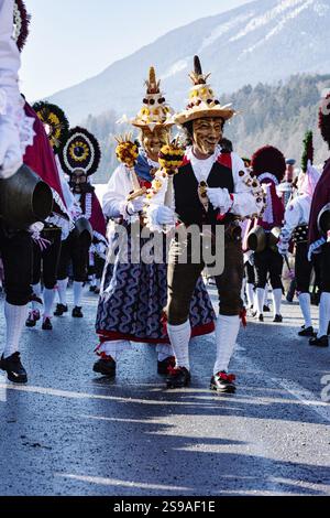 Kornmandl, Paar, Karneval, Karneval in Tarrenz, Tirol, Österreich, Europa Stockfoto
