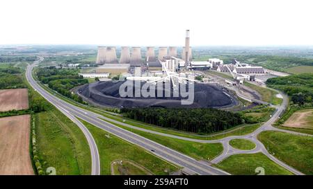 Luftbild des Kraftwerks Ratcliffe, Nottinghamshire. Das Kraftwerk Ratcliffe-on-Soar ist ein stillgelegtes Kohlekraftwerk. Stockfoto