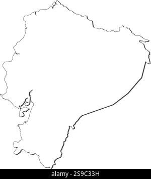Karte von Ecuador, konstant wie eine schwarze Linie. Stock Vektor