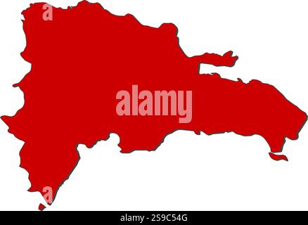 Karte der Dominikanischen Republik mit den Provinzen, rot gefärbt. Stock Vektor