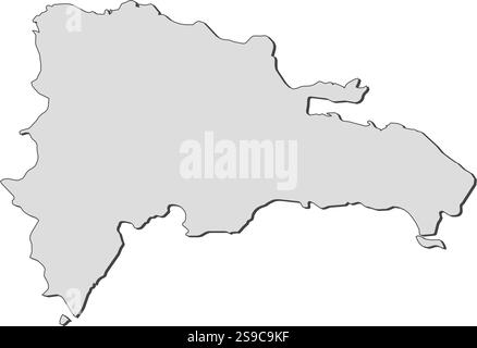 Karte der Dominikanischen Republik, grau ausgefüllt. Stock Vektor